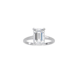 Emerald Cut Cathedral Setting Ring WG