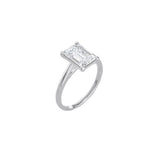 Emerald Cut Cathedral Setting Ring WG