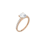 Cushion Cut Cathedral Setting Ring with Pavé Band RG