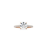 Round Cathedral Setting Ring with Pavé Band RG