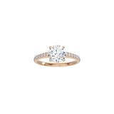 Round Cathedral Setting Ring with Pavé Band RG