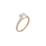 Round Cathedral Setting Ring with Pavé Band RG