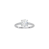 Round Cathedral Setting Ring with Pavé Band WG