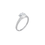 Round Cathedral Setting Ring with Pavé Band WG