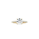 Round Cathedral Setting Ring with Pavé Band YG