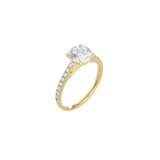 Round Cathedral Setting Ring with Pavé Band YG