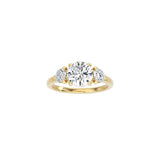 Small Round 3 Stone Ring YG