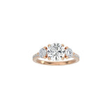 Small Round 3 Stone Ring with Pavé Band RG