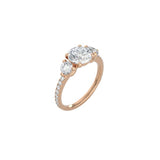 Small Round 3 Stone Ring with Pavé Band RG