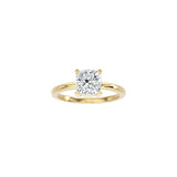 Cushion Cut Contemporary Four Prong Setting YG