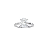 Oval Cut Contemporary Four Prong Setting WG