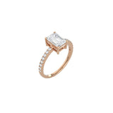 Emerald Cut Comtemporary Four Prong Setting with pave band RG