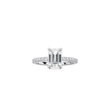 Emerald Cut Comtemporary Four Prong Setting with pave band WG