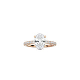 Oval Cut Comtemporary Four Prong Setting with pave band RG