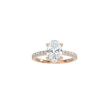 Oval Cut Comtemporary Four Prong Setting with pave band RG