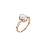 Oval Cut Comtemporary Four Prong Setting with pave band RG