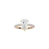 Pear Shape Comtemporary Four Prong Setting with pave band RG