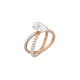 Oval Cut X Pavé Band Ring RG