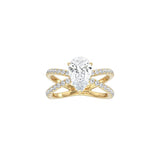 Pear Shape X Pavé Band Ring YG