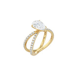 Pear Shape X Pavé Band Ring YG