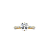 Cushion Cut Triple Row Pavé Band YG