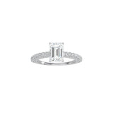 Emerald Cut Triple Row Pavé Band WG