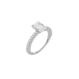 Emerald Cut Triple Row Pavé Band WG