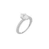 Oval Cut Triple Row Pavé Band WG