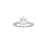 Pear Shape Triple Row Pavé Band WG