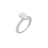 Pear Shape Triple Row Pavé Band WG