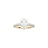 Pear Shape Triple Row Pavé Band YG