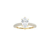 Pear Shape Triple Row Pavé Band YG