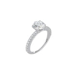 Round Diamond Triple Row Pavé Band WG