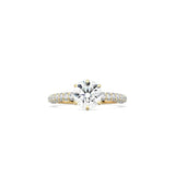 Round Diamond Triple Row Pavé Band YG