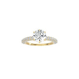 Round Diamond Triple Row Pavé Band YG