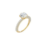 Round Diamond Triple Row Pavé Band YG