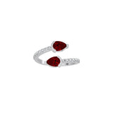 Ruby Pear Duo Cuff Ring