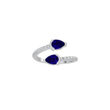 Sapphire Pear Duo Cuff Ring