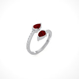 Ruby Pear Duo Cuff Ring